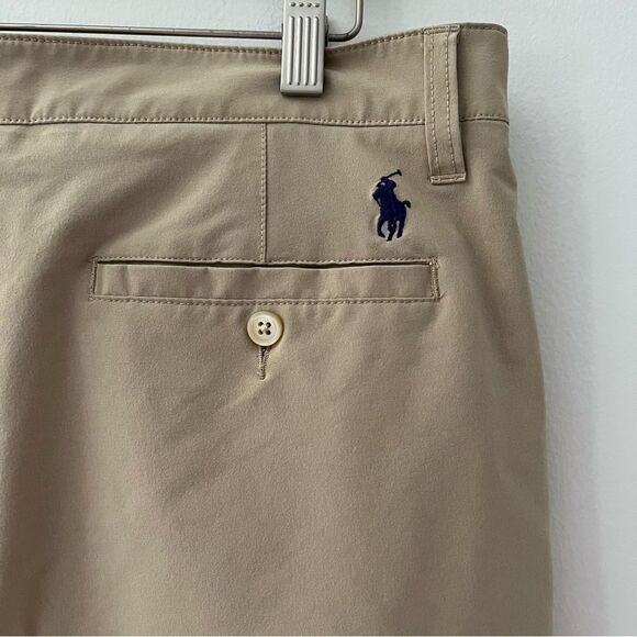 Polo Ralph Lauren Performance Shorts Khaki Golf Preppy Size 34 - Picture 2 of 7